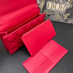 DIOR CARO SLIM POUCH 21 BAG IN CHERRY RED CALFSKIN