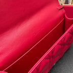 DIOR CARO SLIM POUCH 21 BAG IN CHERRY RED CALFSKIN
