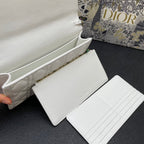 DIOR CARO SLIM POUCH 21 BAG IN WHITE CALFSKIN