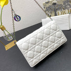 DIOR CARO SLIM POUCH 21 BAG IN WHITE CALFSKIN