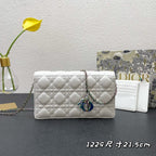 DIOR CARO SLIM POUCH 21 BAG IN WHITE CALFSKIN