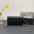 DIOR CARO SLIM POUCH 21 BAG IN BLACK CALFSKIN
