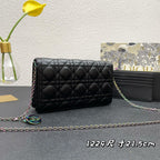 DIOR CARO SLIM POUCH 21 BAG IN BLACK CALFSKIN