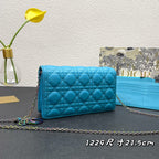 DIOR CARO SLIM POUCH 21 BAG IN SKY BLUE CALFSKIN