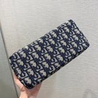 DIOR CD BUCKLE SHOULDER BAG 22 IN BLUE MONOGRAM OBLIQUE JACQUARD