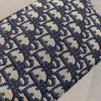 DIOR CD BUCKLE SHOULDER BAG 22 IN BLUE MONOGRAM OBLIQUE JACQUARD