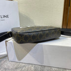 CELINE MEDIUM MESSENGER BAG 23 IN BLACK TRIOMPHE CANVAS WITH  PRINT