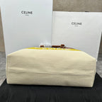 CELINE CABAS 44 PRINTED CANVAS WHITE YELLOW TOTE
