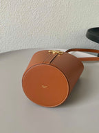CELINE TRIOMPHE 25 BUCKET BAG CINNAMON BROWN CALFSKIN