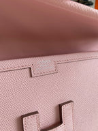 HERMES JIGE ELAN 29 CLUTCH IN CREPE PINK CALFSKIN