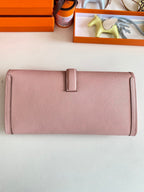 HERMES JIGE ELAN 29 CLUTCH IN CREPE PINK CALFSKIN