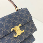 CELINE BOX TRIOMPHE 22 BLACK PATTERN NATURAL CALFSKIN