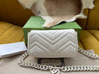 GUCCI MARMONT MINI HANDBAG 16 IN WHITE CALFSKIN