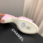 CHANEL DIAMOND-QUILTED 6 CM SANDALS IN BABY PINK LAMBSKIN