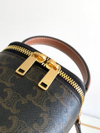 CELINE TRIOMPHE 9 CALFSKIN BLACK PATTERN BOX BAG