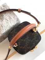 CELINE TRIOMPHE 9 CALFSKIN BLACK PATTERN BOX BAG
