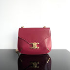 CELINE BESACE TRIPHOME 24 RUBY RED GLOSSY CALFSKIN