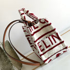 CELINE TRIOMPHE 29 FABRIC WHITE RED