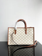 CELINE TRIOMPHE CABAS 35 WHITE CREAM CALFSKIN TOTE