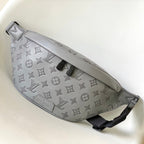 LOUIS VUITTON LV 25S DISCOVERY BUMBAG 44 IN TAUPE GRAY EMBOSSED MONOGRAM ECLIPSE CALFSKIN
