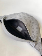 LOUIS VUITTON LV 25S DISCOVERY BUMBAG 44 IN TAUPE GRAY EMBOSSED MONOGRAM ECLIPSE CALFSKIN