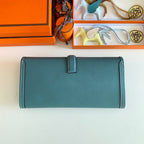 HERMES JIGE ELAN 29 CLUTCH IN AEGEAN BLUE CALFSKIN