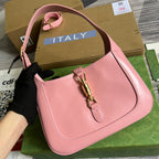 GUCCI JACKIE SMALL 28 SHOULDER BAG IN PINK PASTEL CALFSKIN
