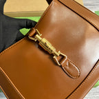 GUCCI JACKIE SMALL 28 SHOULDER BAG IN CINNAMON BROWN CALFSKIN