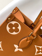 LOUIS VUITTON ONTHEGO MM 35CM ORANGE WHITE