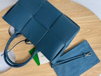 BOTTEGA VENETA SMALL ARCO TOTE 30 IN AEGEAN BLUE CALFSKIN