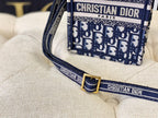 DIOR LADY 18 BAG IN BLUE OBLIQUE JACQUARD