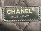 CHANEL MEDIUM 37 HANDBAG IN BLACK SHINY CALFSKIN SILVER HARDWARE