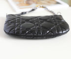 DIOR MINI CARO BAG 25 IN BLACK LAMBSKIN