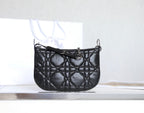 DIOR MINI CARO BAG 25 IN BLACK LAMBSKIN