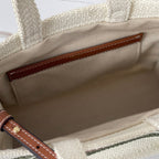 CELINE TRIOMPHE 29 FABRIC WHITE BLACK WITH BROWN LOGO