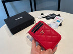 CHANEL ZIPPED COIN PURSE 11 RED GRAINED CALFSKIN