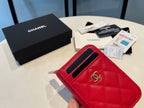 CHANEL ZIPPED COIN PURSE 11 RED GRAINED CALFSKIN
