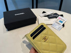 CHANEL ZIPPED COIN PURSE 11 YELLOW GRAINED CALFSKIN