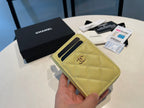 CHANEL ZIPPED COIN PURSE 11 YELLOW GRAINED CALFSKIN