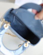 DIOR LADY 17 IN SKY AEGEAN BLUE WITH CANNAGE PATTERN