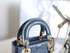 DIOR LADY 17 IN SKY AEGEAN BLUE WITH CANNAGE PATTERN
