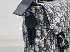 DIOR MEDIUM 31 BAG WITH STRAP IN BEIGE AND BLACK OBLIQUE JACQUARD AND CALFSKIN