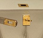 HERMES KELLY MINI 20 BAG IN TAN BROWN CALFSKIN WITH GOLD HARDWARE