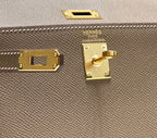 HERMES KELLY MINI 20 BAG IN MEDIUM BROWN CALFSKIN WITH GOLD HARDWARE