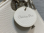 DIOR MINI LADY 17 BAG IN WHITE EMBOSSED LAMBSKIN WITH SILVER CLASP