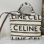 CELINE TRIOMPHE 29 FABRIC WHITE BLACK