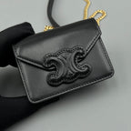 CELINE CUIR TRIPHOME 11 BLACK CALFSKIN