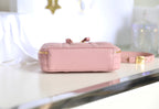 DIOR CARO BOX BAG 19 IN LIGHT PINK CALFSKIN