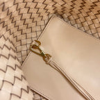 BOTTEGA VENETA SMALL CABAT 32 IN CREAM LAMBSKIN