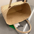 BOTTEGA VENETA SMALL CABAT 32 IN CREAM LAMBSKIN